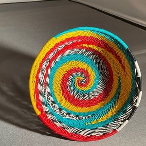 Handwoven Zulu telephone wire basket